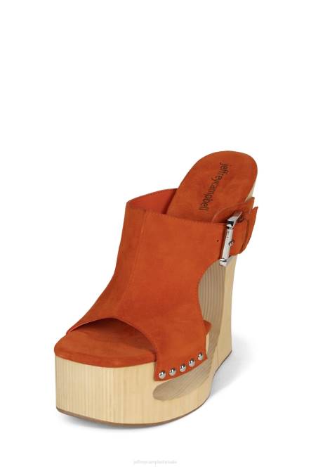 Jeffrey Campbell etherisch NDHB924 platform sandaal oranje suède vrouwen