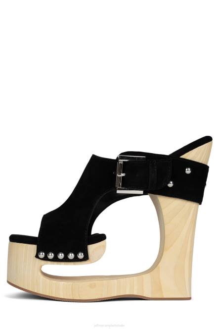 Jeffrey Campbell etherisch NDHB925 platform sandaal zwart suède vrouwen