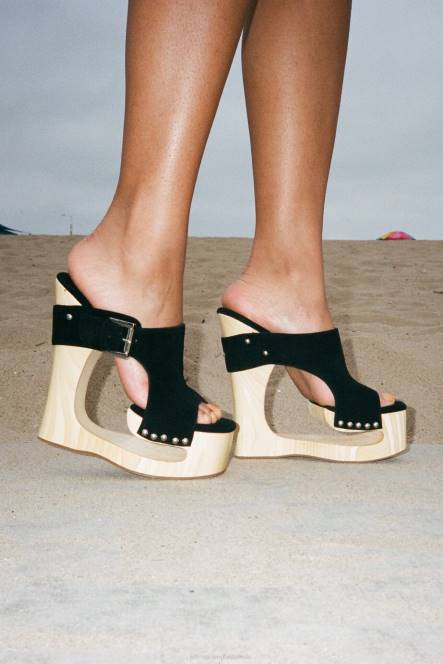 Jeffrey Campbell etherisch NDHB925 platform sandaal zwart suède vrouwen