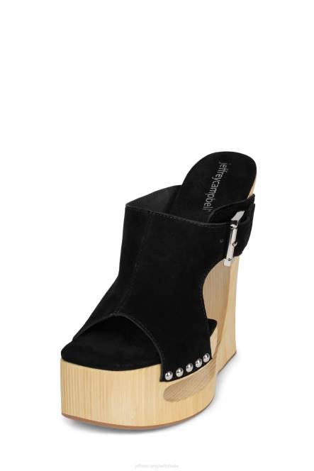 Jeffrey Campbell etherisch NDHB925 platform sandaal zwart suède vrouwen