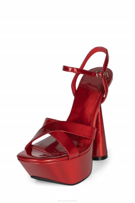 Jeffrey Campbell evolueert NDHB1038 platform sandaal rood iriserend zilver vrouwen