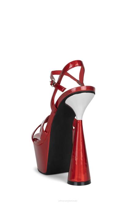 Jeffrey Campbell evolueert NDHB1038 platform sandaal rood iriserend zilver vrouwen