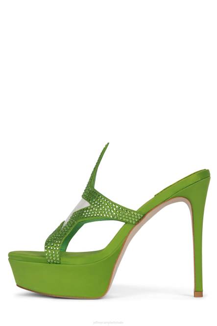 Jeffrey Campbell fameaholic NDHB1034 platform sandaal groen satijn groen vrouwen