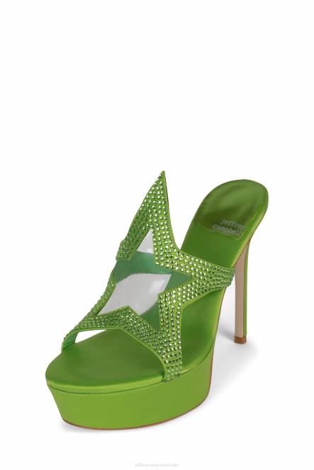 Jeffrey Campbell fameaholic NDHB1034 platform sandaal groen satijn groen vrouwen