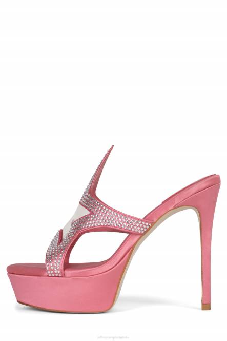 Jeffrey Campbell fameaholic NDHB1035 platform sandaal roze satijn zilver vrouwen