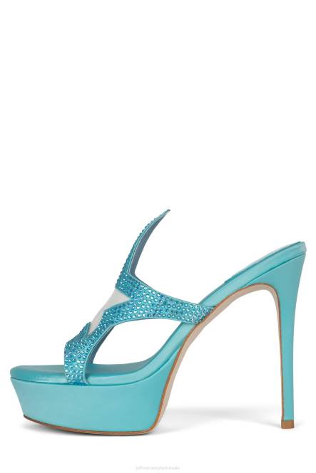 Jeffrey Campbell fameaholic NDHB1036 platform sandaal blauw satijn blauw vrouwen
