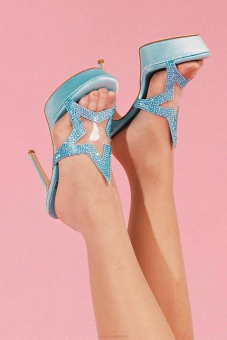 Jeffrey Campbell fameaholic NDHB1036 platform sandaal blauw satijn blauw vrouwen