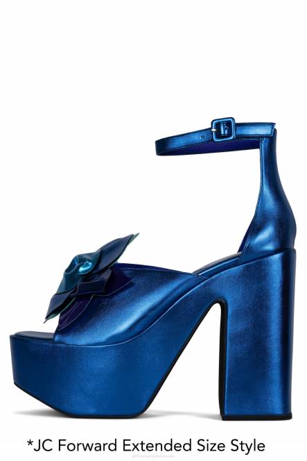 Jeffrey Campbell fataal NDHB1205 platform sandaal blauwe metallic combinatie vrouwen