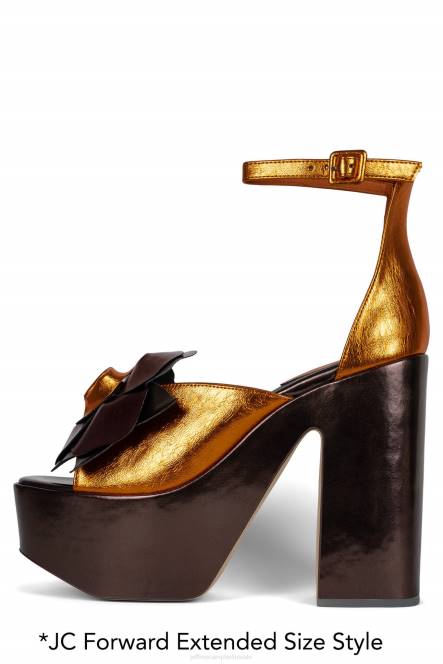 Jeffrey Campbell fataal NDHB1206 platform sandaal bruin oranje met combo vrouwen