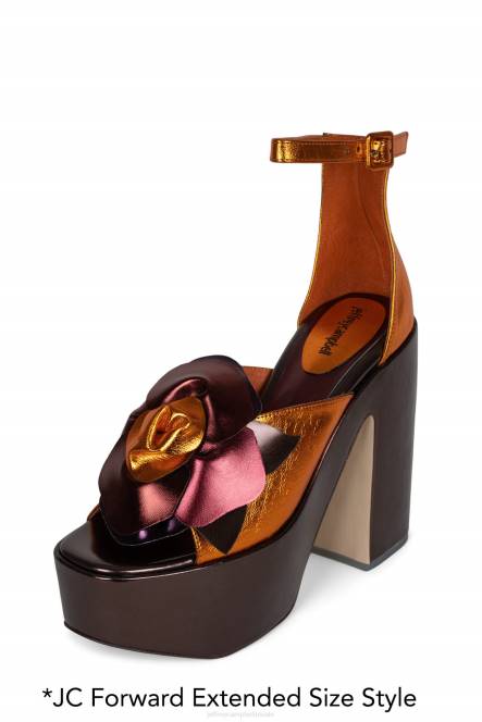 Jeffrey Campbell fataal NDHB1206 platform sandaal bruin oranje met combo vrouwen