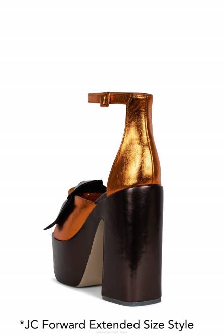 Jeffrey Campbell fataal NDHB1206 platform sandaal bruin oranje met combo vrouwen