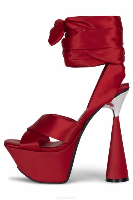 Jeffrey Campbell fel NDHB1026 platform sandaal rood satijn vrouwen