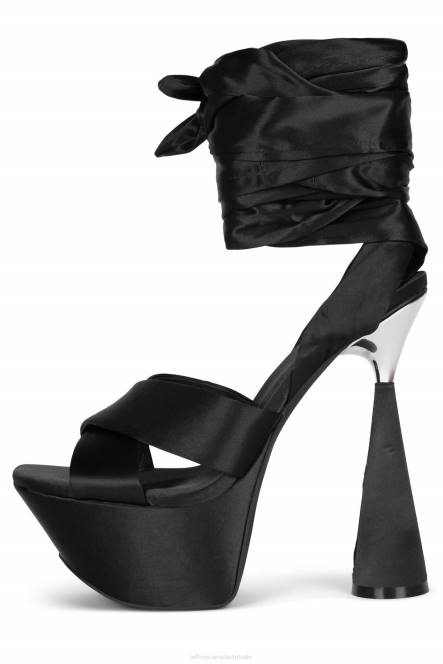 Jeffrey Campbell fel NDHB1027 platform sandaal zwart satijn vrouwen