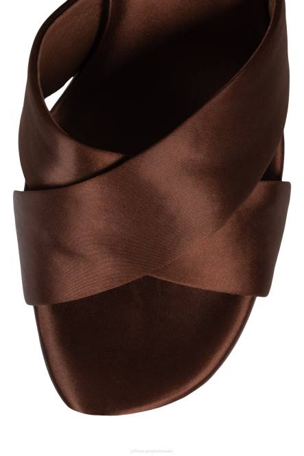 Jeffrey Campbell fel NDHB1028 platform sandaal bruin satijn goud vrouwen