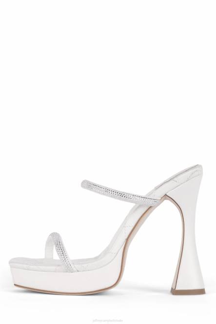 Jeffrey Campbell film NDHB1224 platform sandaal wit satijn zilver vrouwen