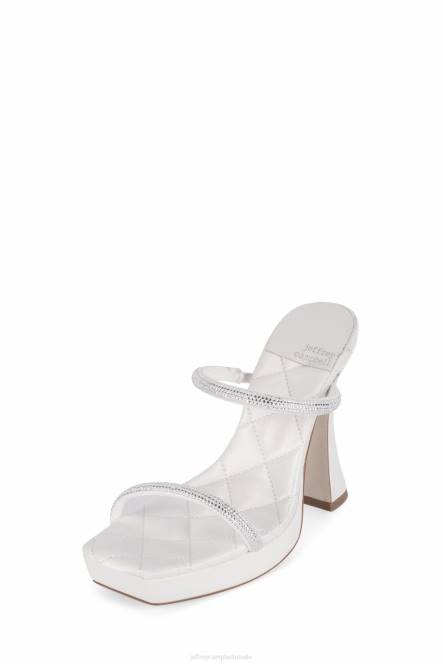 Jeffrey Campbell film NDHB1224 platform sandaal wit satijn zilver vrouwen