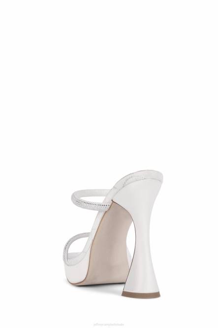 Jeffrey Campbell film NDHB1224 platform sandaal wit satijn zilver vrouwen