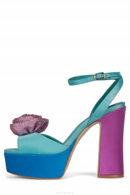 Jeffrey Campbell fresia NDHB1025 platform sandaal blauw lila satijn vrouwen