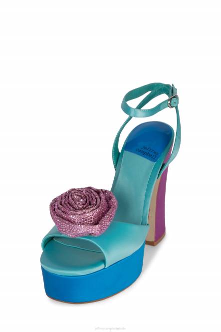Jeffrey Campbell fresia NDHB1025 platform sandaal blauw lila satijn vrouwen