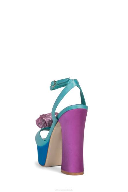 Jeffrey Campbell fresia NDHB1025 platform sandaal blauw lila satijn vrouwen