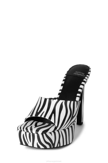 Jeffrey Campbell gaan-glam NDHB945 platform sandaal zwart witte zebra vrouwen
