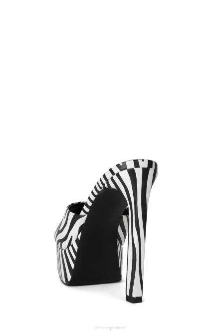 Jeffrey Campbell gaan-glam NDHB945 platform sandaal zwart witte zebra vrouwen