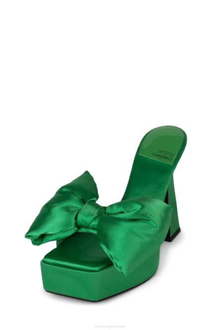 Jeffrey Campbell gazenia NDHB1000 platform sandaal groen satijn vrouwen
