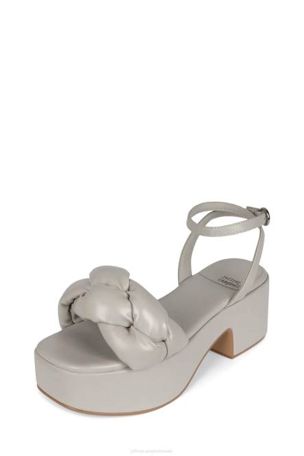 Jeffrey Campbell gevlochten NDHB1197 platform sandaal lichtgrijs vrouwen