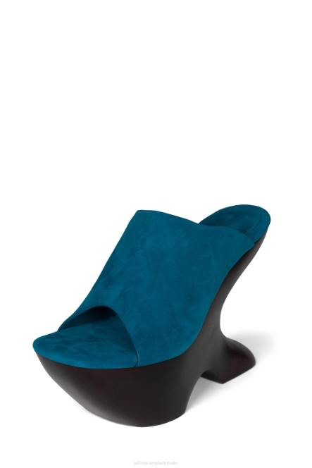 Jeffrey Campbell gia-2 NDHB1066 platform sandaal teal suède bruin vrouwen