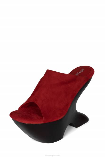 Jeffrey Campbell gia-2 NDHB1068 platform sandaal rood suède bruin vrouwen