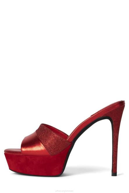 Jeffrey Campbell grens NDHB936 platform sandaal rode glittercombinatie vrouwen