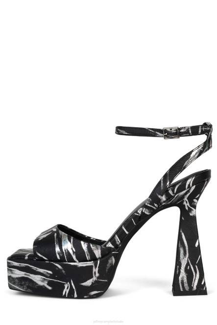 Jeffrey Campbell groeven NDHB971 platform sandaal zwart zilver vrouwen