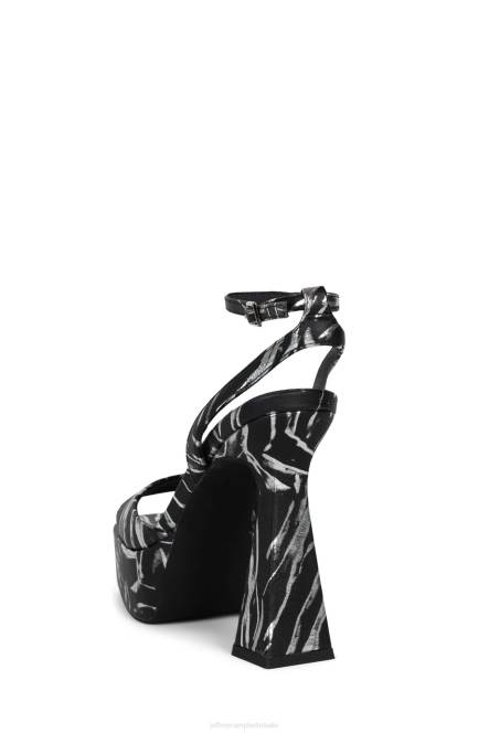 Jeffrey Campbell groeven NDHB971 platform sandaal zwart zilver vrouwen