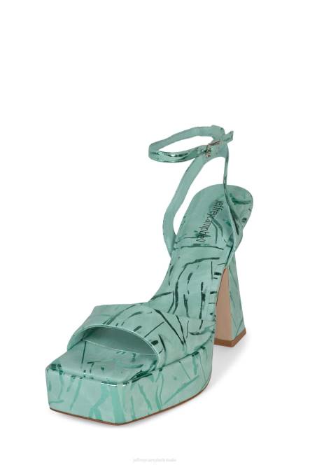Jeffrey Campbell groeven NDHB972 platform sandaal groene combi vrouwen