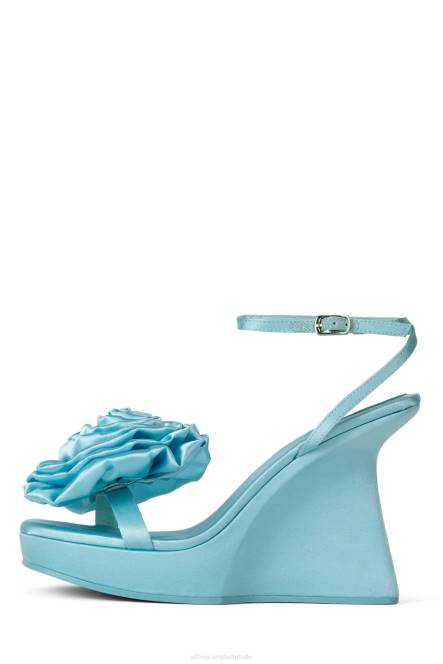 Jeffrey Campbell hibiscus NDHB938 platform sandaal hemelsblauw satijn vrouwen
