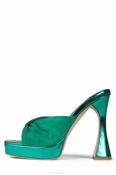 Jeffrey Campbell hollyraar NDHB1122 platform sandaal groen met groen suède vrouwen