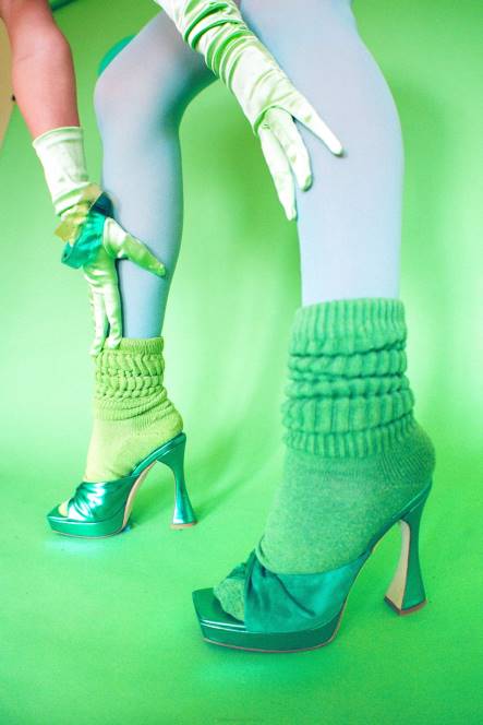 Jeffrey Campbell hollyraar NDHB1122 platform sandaal groen met groen suède vrouwen