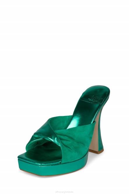Jeffrey Campbell hollyraar NDHB1122 platform sandaal groen met groen suède vrouwen