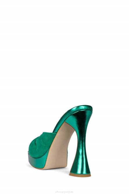 Jeffrey Campbell hollyraar NDHB1122 platform sandaal groen met groen suède vrouwen