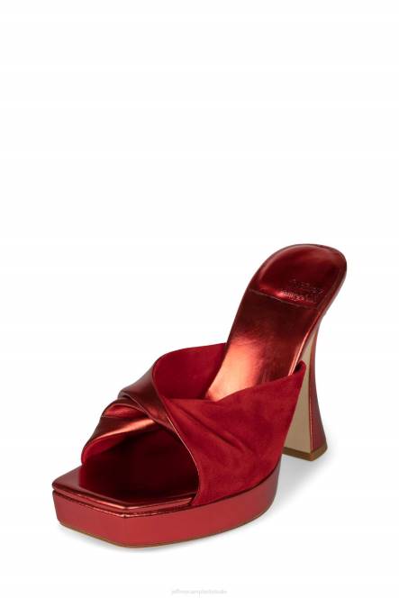Jeffrey Campbell hollyraar NDHB1124 platform sandaal rood metallic rood suède vrouwen