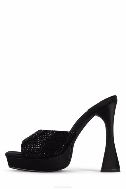 Jeffrey Campbell hollywoodj NDHB1214 platform sandaal zwart satijn zwart vrouwen