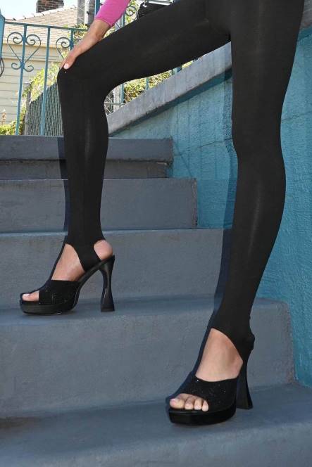 Jeffrey Campbell hollywoodj NDHB1214 platform sandaal zwart satijn zwart vrouwen