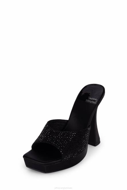 Jeffrey Campbell hollywoodj NDHB1214 platform sandaal zwart satijn zwart vrouwen