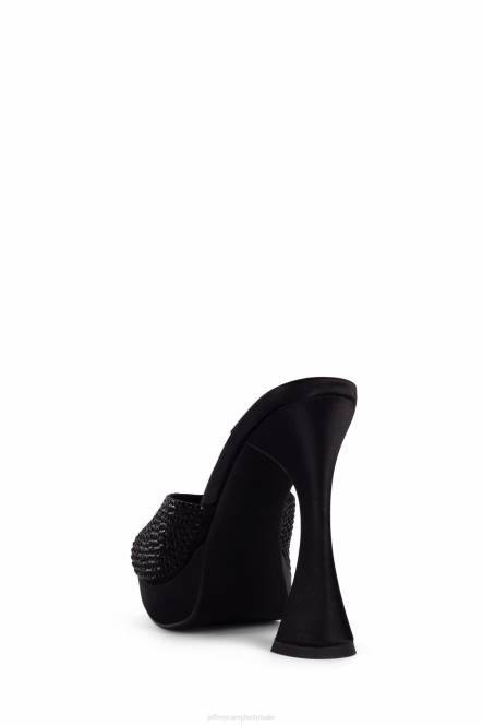 Jeffrey Campbell hollywoodj NDHB1214 platform sandaal zwart satijn zwart vrouwen