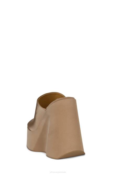 Jeffrey Campbell hoog NDHB1220 platform sandaal donkerbeige satijn vrouwen
