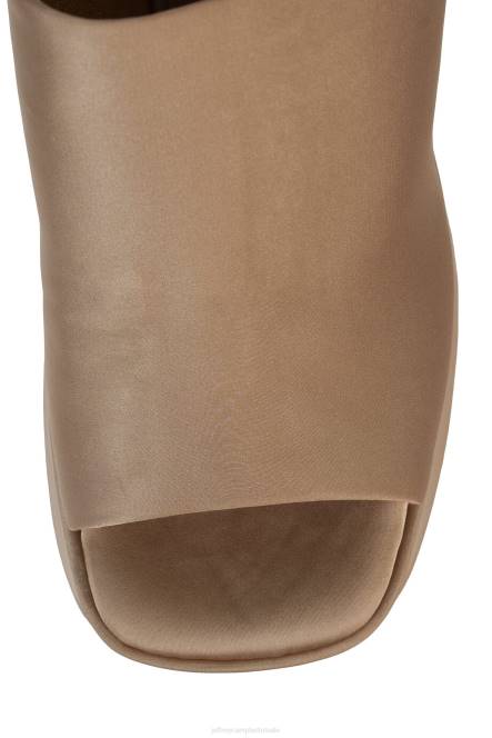 Jeffrey Campbell hoog NDHB1220 platform sandaal donkerbeige satijn vrouwen