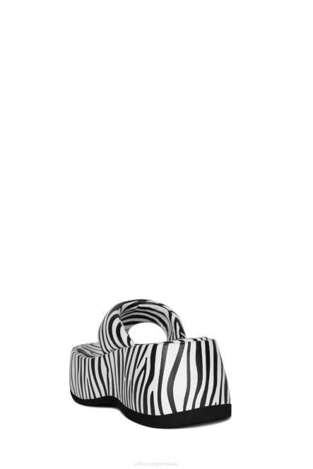 Jeffrey Campbell huilebalk NDHB261 platform sandaal zwart witte zebra vrouwen