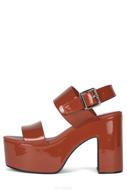 Jeffrey Campbell humeurig NDHB1075 platform sandaal roest patent vrouwen