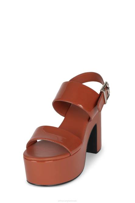 Jeffrey Campbell humeurig NDHB1075 platform sandaal roest patent vrouwen