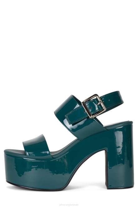 Jeffrey Campbell humeurig NDHB1076 platform sandaal blauwgroen patent vrouwen
